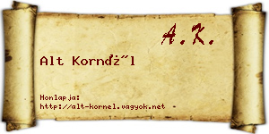 Alt Kornél névjegykártya