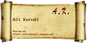 Alt Kornél névjegykártya