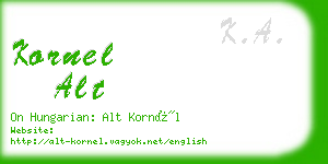 kornel alt business card